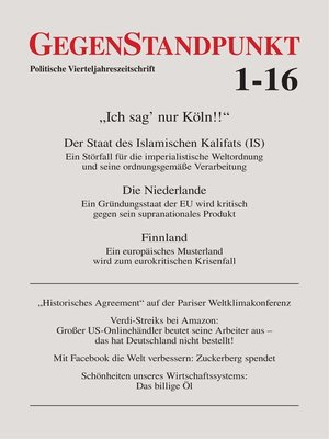 cover image of GegenStandpunkt 1-16